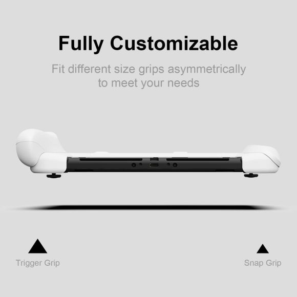 Skull & Co. NeoGrip: an Ergonomic Grip Hard Shell with Replaceable Grips [to fit All Hands Sizes] for Nintendo Switch OLED and Regular Model [No Carrying Case] - White NeoGrip [For Switch OLED Model] NeoGrip-White - Image 2
