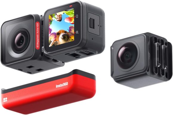 Insta360 ONE RS Twin Edition – Waterproof 4K 60fps Action Camera & 5.7K 360 Camera with Interchangeable Lenses, Stabilization, 48MP Photo, Active HDR, AI Editing Standalone