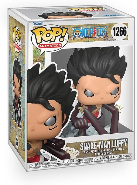 POP One Piece - Snake-Man Luffy Funko Vinyl Figure (Bundled with Compatible Box Protector Case), Multicolor, 3.75 inches