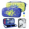 RHOTALL Blue Carrying Case for Nintendo Switch & Switch OLED Cover for splatoon 3, Hard Portable Travel bag for Switch Game Accessories Bundle Kit with Game Case and 2 Thumb Caps - for boys girls