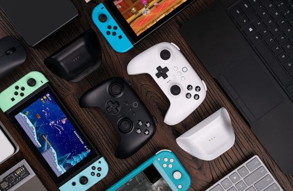 8Bitdo Ultimate Bluetooth Controller with Charging Dock, Wireless Pro Controller with Hall Effect Sensing Joystick, Compatible with Switch, Windows and Steam Deck (Black) Ultimate Controller Black - Image 5