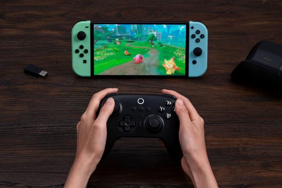 8Bitdo Ultimate Bluetooth Controller with Charging Dock, Wireless Pro Controller with Hall Effect Sensing Joystick, Compatible with Switch, Windows and Steam Deck (Black) Ultimate Controller Black - Image 4