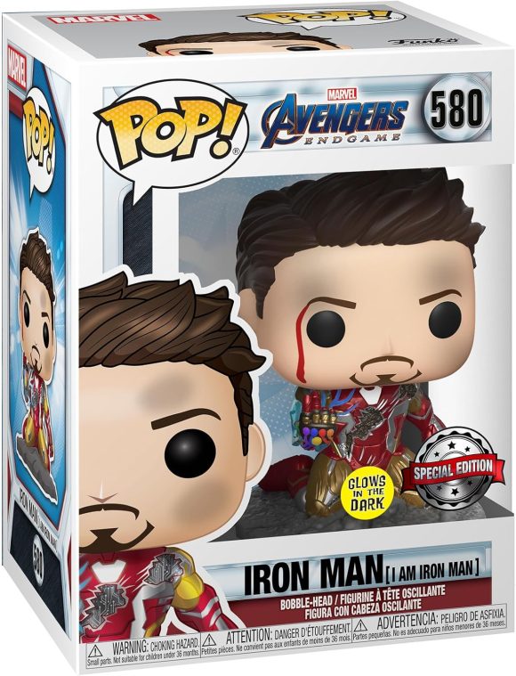 Funko Pop! Avengers Endgame: I Am Iron Man Glow-in-The-Dark Deluxe Vinyl Figure, Multicolored
