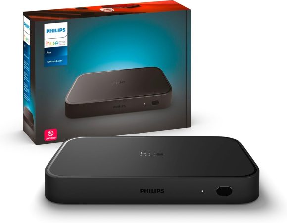 Philips Hue Play HDMI sync Box 8K - Syncs up to 10 Hue Lights with Your Video Games, Movies, and Music - Requires Hue Bridge - Supports Dolby Vision HDR10+ - Control with Hue App