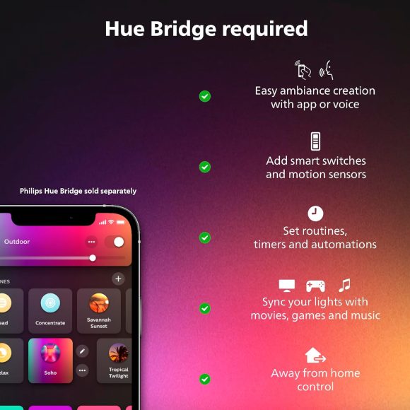 Philips Hue Play HDMI sync Box 8K - Syncs up to 10 Hue Lights with Your Video Games, Movies, and Music - Requires Hue Bridge - Supports Dolby Vision HDR10+ - Control with Hue App - Image 4