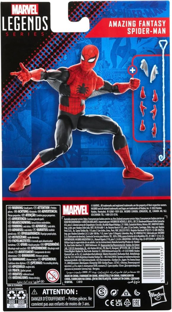 Spider-Man Marvel Legends Series 60th Anniversary Amazing Fantasy 6-inch Classic Comics Action Figures for 4+ Years, 9 Accessories - Image 8
