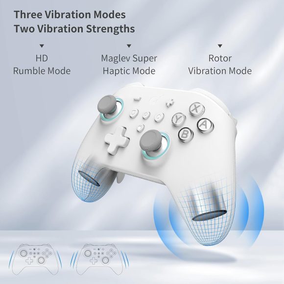 GuliKit KK3 MAX Controller, Kingkong 3 Pro Switch Controller (No Drift) for Switch/PC/Android/MacOS/IOS with 4 Back Buttons, Hall Joysticks and Triggers, Maglev/Rotor/HD Vibration (White) - Image 6