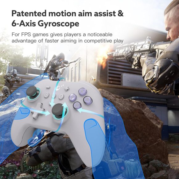 GuliKit KK3 MAX Controller, Kingkong 3 Pro Switch Controller (No Drift) for Switch/PC/Android/MacOS/IOS with 4 Back Buttons, Hall Joysticks and Triggers, Maglev/Rotor/HD Vibration (White) - Image 3