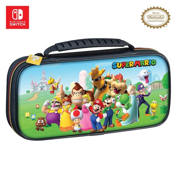 Game Traveler RDS -Officially Licensed Nintendo Switch Super Mario Deluxe Travel Case - Protects Nintendo Switch and Joy-Con Action Grips